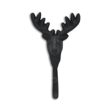 Load image into Gallery viewer, 3" Cast Iron Deer Stag Wall Hook - Black