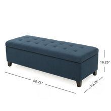 Load image into Gallery viewer, Nebulous - Fabric Upholstered Ottoman With Storage And Diamond Tufted Seat - Navy Blue