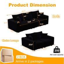 Load image into Gallery viewer, 4 Seat Sofa, Modern Comfy Upholstered Sofa Cloud Couch, Deep Seat Couches With Soft Pillows
