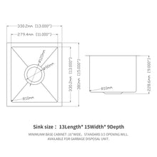 Load image into Gallery viewer, Modern Undermount Stainless Steel Kitchen Sink 16 Gauge, Deep Single Bowl