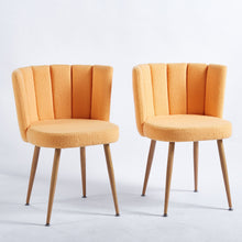 Load image into Gallery viewer, Modern Dining Chair (Set of 2) With Iron Tube Wood Color Legs, Shorthair Cushions And Comfortable Backrest, Suitable For Dining Room, Living Room, Cafe, Simple Structure