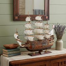 Load image into Gallery viewer, Hand Painted Model Boat (624633) - Light Brown / White
