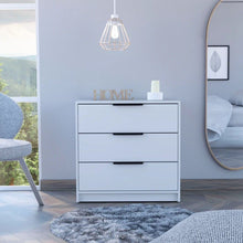 Load image into Gallery viewer, 28" Wood Three Drawer Dresser - White