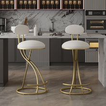 Load image into Gallery viewer, Bar Stools Upholstered Counter Height Barstools For Kitchen Island Modern Dining Chairs With Footrest (Set of 2)