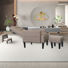 Load image into Gallery viewer, Living Room Sofa Single Chair And Ottoman, Modern Multi-Function Fabric Living Room Sofa Lounge Chair Bed And Stool. Soft Leisure Single Chair Adjustable Into 5 Angles With Sofa Bed