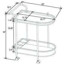 Load image into Gallery viewer, Serving Cart With Wine Rack