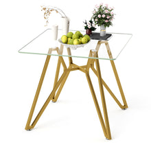 Load image into Gallery viewer, Modern Glass Dining Table With Metal Legs