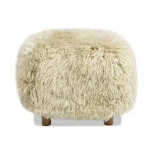 Load image into Gallery viewer, Enchante - New Zealand Sheepskin Rectangular Accent Ottoman - Taupe / Natural