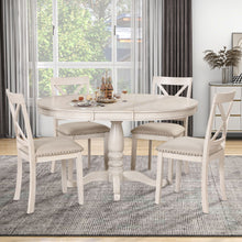 Load image into Gallery viewer, Modern Dining Table Set For 4, Round Table And 4 Kitchen Room Chairs, 5 Piece Kitchen Table Set For Dining Room, Dinette, Breakfast Nook