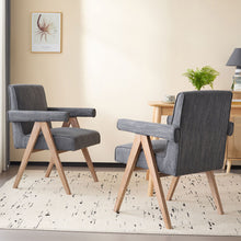 Load image into Gallery viewer, Contemporary Poppy Fabric Dining Armchair With Rubberwood Legs
