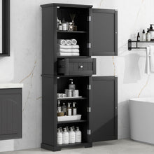 Load image into Gallery viewer, Tall Freestanding Bathroom Storage Cabinet With Drawer And Adjustable Shelf