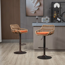 Load image into Gallery viewer, Modern Swivel Bar Stools Adjustable Counter Chairs With Footrest (Set of 2)