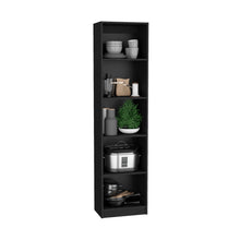 Load image into Gallery viewer, Four Tier Bookcase With Two Doors - Black