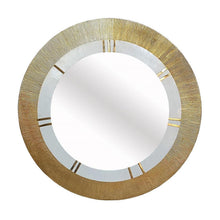 Load image into Gallery viewer, 36" Round Aluminum Ribbed Edge Framed Accent Mirror - White / Gold