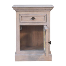 Load image into Gallery viewer, 24" Solid Wood And Glass Distressed Two Drawer Nightstand - Gray
