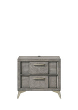 Load image into Gallery viewer, 2 Drawer Night Bookmatched Veneers - Gray