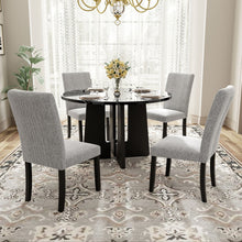 Load image into Gallery viewer, 5 Piece Round Dining Table Set, Modern Table And 4 Upholstered Chairs For Dining Room