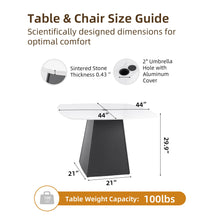 Load image into Gallery viewer, Rounded Square Outdoor Pedestal Dining Table
