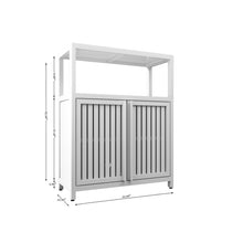 Load image into Gallery viewer, Bamboo Large Capacity Storage Cabinet With Shelves For Bathroom And Living Room - White