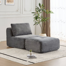 Load image into Gallery viewer, Single Chaise Longue With Movable Ottoman For Living Room