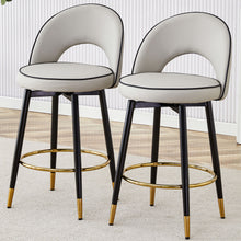 Load image into Gallery viewer, Modern Upholstered 360° Rotatable Bar Chair With Metal Legs For Dining Room (Set of 2)
