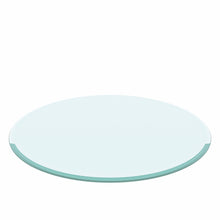 Load image into Gallery viewer, Round Tempered Glass Table Top Clear Glass, Thick Beveled Polished Edge - Black