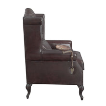 Load image into Gallery viewer, Pino - Vintage Top Grain Leather Accent Chair With 1 Toss Pillow - Brown