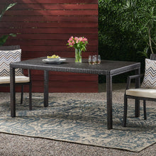 Load image into Gallery viewer, Outdoor Wicker Rectangular Dining Table With Iron Frame And Water Resistant Rattan