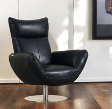 Load image into Gallery viewer, Contemporary Leather Lounge Chair - Black