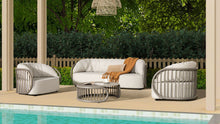 Load image into Gallery viewer, Harper - Indoor/Outdoor Modern Round Coffee Table - Geige Taupe Aluminum