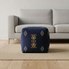 Load image into Gallery viewer, Polyester Blend Ottoman 18" - Blue