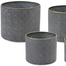 Load image into Gallery viewer, Geometric Round Pot Planters (Set of 4) - Gray