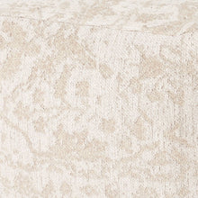 Load image into Gallery viewer, Fabric Damask Pouf Ottoman - Cream / Beige
