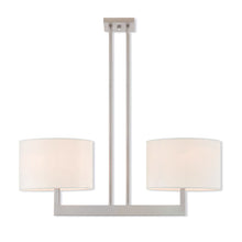 Load image into Gallery viewer, 22" Two Light Dimmable Chandelier With Shades - Nickel