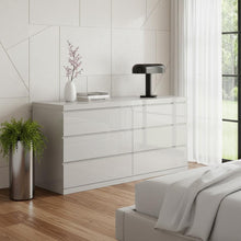 Load image into Gallery viewer, 63" Wood Six Drawer Double Dresser For Bedroom - Gray