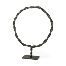Load image into Gallery viewer, Round Braided Tabletop Sculpture (392413) - Black