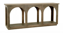 Load image into Gallery viewer, 77" Solid Wood Distressed Console Table With Arch Detailing - Brown