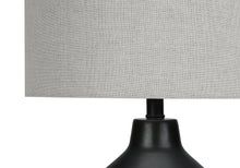 Load image into Gallery viewer, Concrete Urn Table Lamp With Gray Drum Shade - Black