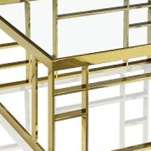 Load image into Gallery viewer, Glass Square Coffee Table - Gold And Clear
