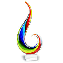 Load image into Gallery viewer, Murano Modern Abstract Tabletop Sculpture (376108) - Clear / Red / Blue