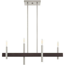 Load image into Gallery viewer, Four Light Dimmable Chandelier With Shades - Nickel