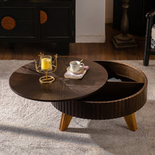 Load image into Gallery viewer, Round Retro Coffee With Solid Wood Legs