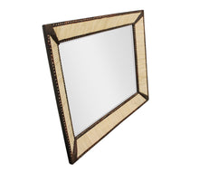 Load image into Gallery viewer, 30" Metal And Bone Inlay Framed Accent Mirror - Brown / Natural