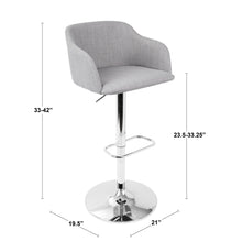 Load image into Gallery viewer, Daniella - Contemporary Adjustable Barstool With Swivel - Light Gray