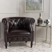 Load image into Gallery viewer, Celestialis - Upholstered Club Chair With Tub Design And Rolled Recessed Armrests