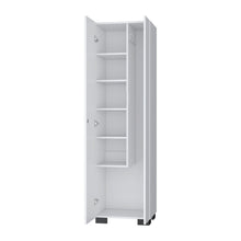 Load image into Gallery viewer, 71" Wood Two Door Utility Cabinet - White