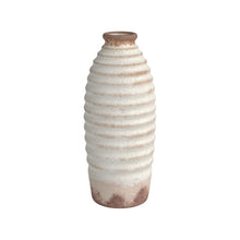 Load image into Gallery viewer, Round Table Vase (568846) - Ivory / Brown