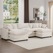 Load image into Gallery viewer, Modern Oversized Modular Cushion Sofa With Ottoman, Low Back, Deep Seating Sofa Set