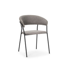 Load image into Gallery viewer, Fabric Wood Open Back Dining Arm Chair - Gray / Black