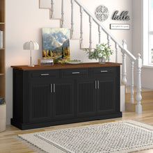 Load image into Gallery viewer, Fluted Sideboard Buffet Cabinet With 4 Doors And 3 Drawers